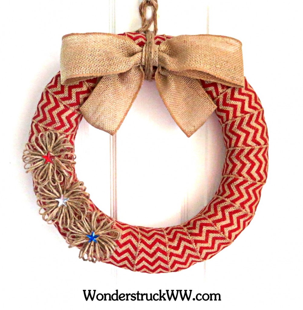 GIVEAWAY - 14-Inch Red Chevron Patriotic Wreath