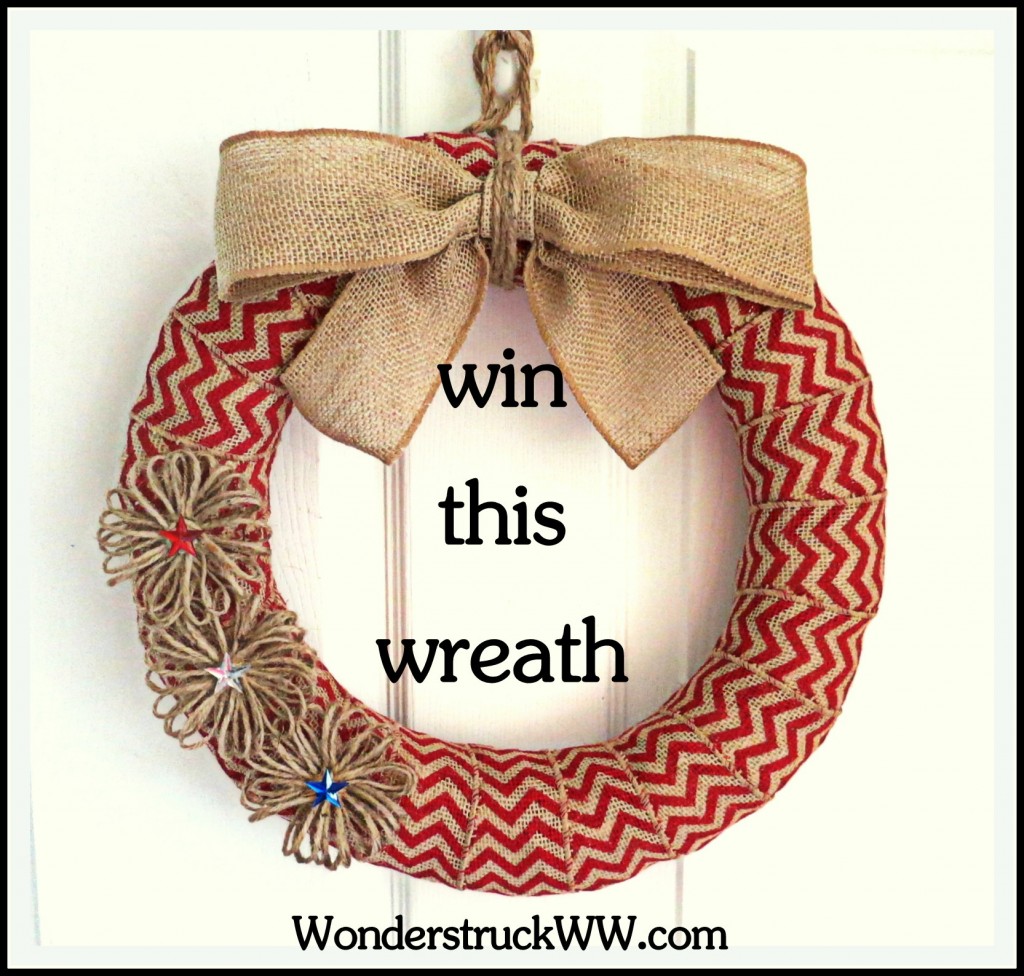 GIVEAWAY - 14-Inch Red Chevron Patriotic Wreath