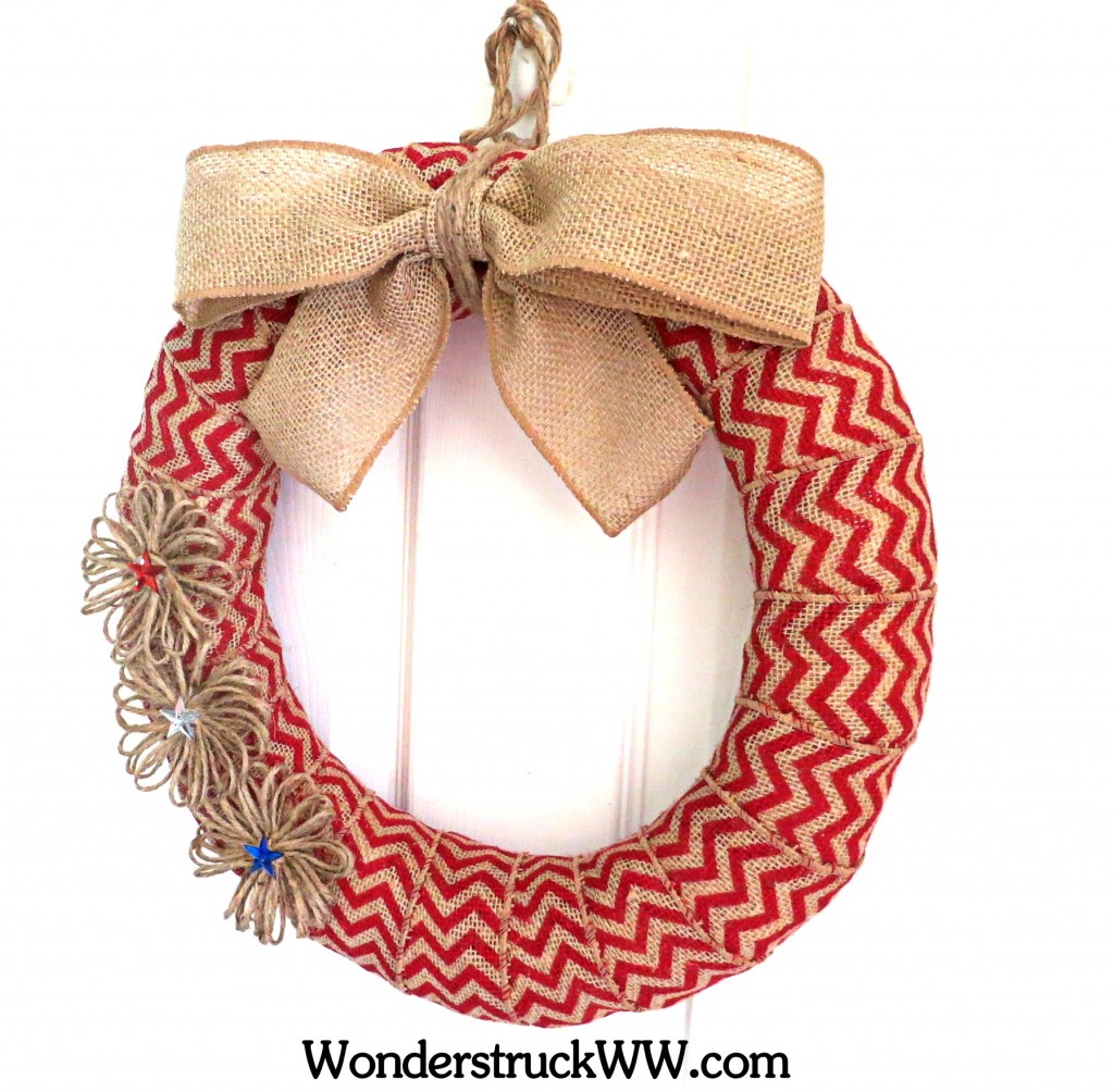 GIVEAWAY - 14-Inch Red Chevron Patriotic Wreath