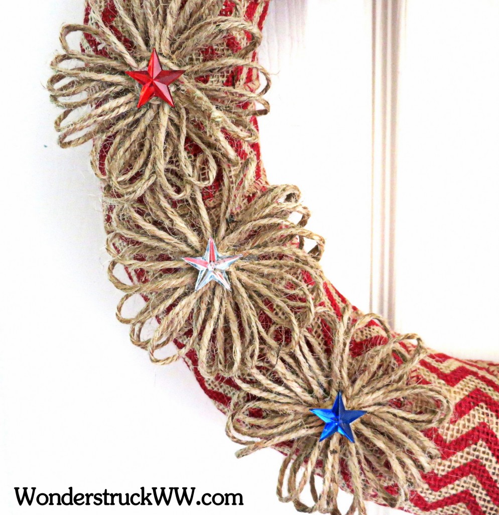 GIVEAWAY - 14-Inch Red Chevron Patriotic Wreath