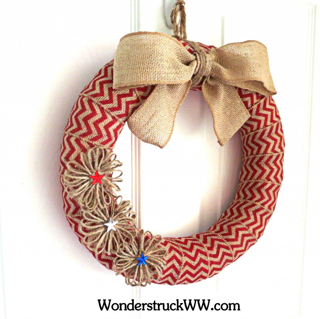 GIVEAWAY- 14-Inch Red Chevron Patriotic Wreath