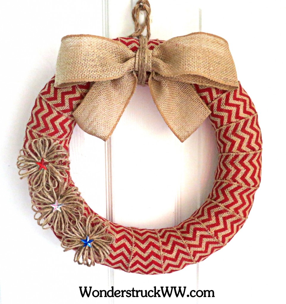 GIVEAWAY - 14-Inch Red Chevron Patriotic Wreath